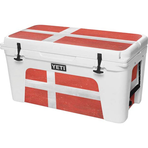 Denmark Flag Distressed YETI Tundra 75 Hard Cooler Skin